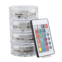 4pcs/Set LED RGB Lights Waterproof Remote Control Underwater Lamp Wedding Party Vase Decor