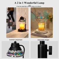 Colorful Candle Warmer Lamp With Timer and Dimmer Diamond Lampshape Wax Melting Lamp Adjustable Height Lattern Home Decor Gift