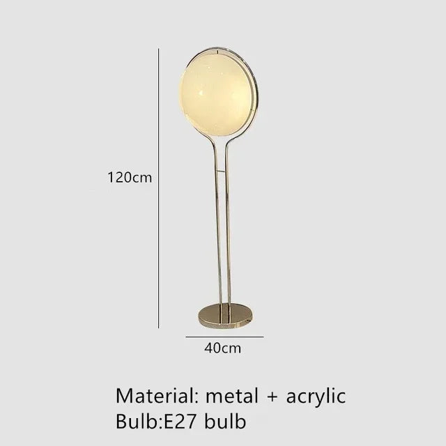 Garrault  Delord Floor Lamp Chrome Metal White Acrylic Ball Floor Light Living Room Hotel Room Sofa  Decoration Lamp
