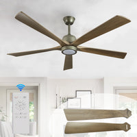 ARLGSITE 60“ Simple Modern Olive Green Wood Grain Silent Ceiling Fan Light, Adjustable , Suitable for Living Room & Bedroom