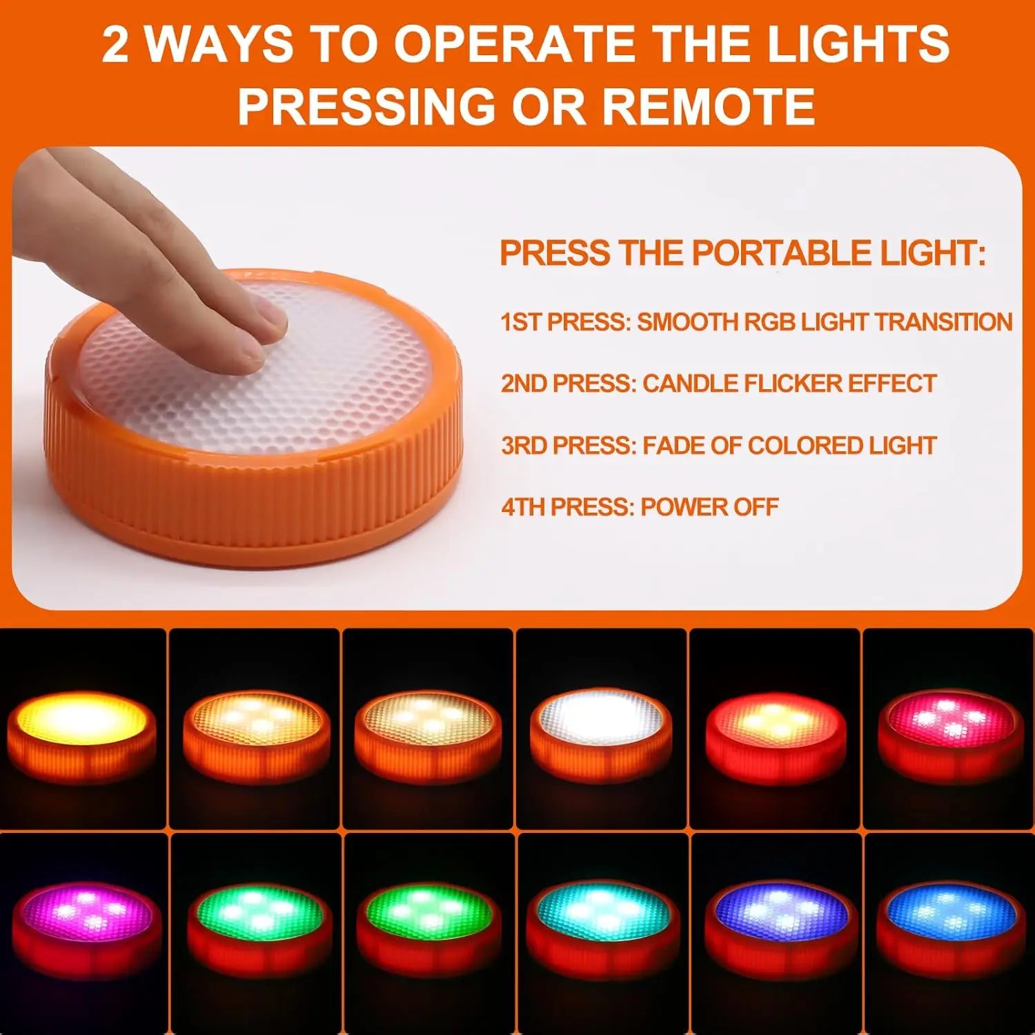 2 Pack LED Pumpkin Lights,Small Orange Flickering Tea Lights, for Halloween, Fall Festival Decorations