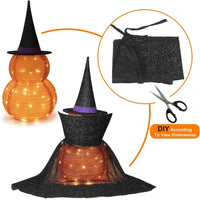 3FT Halloween Collapsible Pumpkin Decoration with 50 LED PopUp Pumpkin Lamp and Star Cap PlugIn JackOLantern with Durable Metal