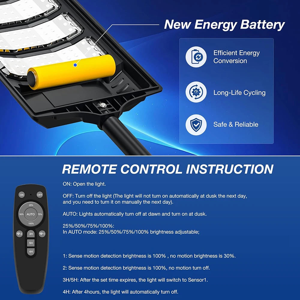 80000LM Solar Led Light Super Bright 192LED Solar Street Light Outdoor Sunlight Motion Sensor Garden Lamp Waterproof Wall Lights