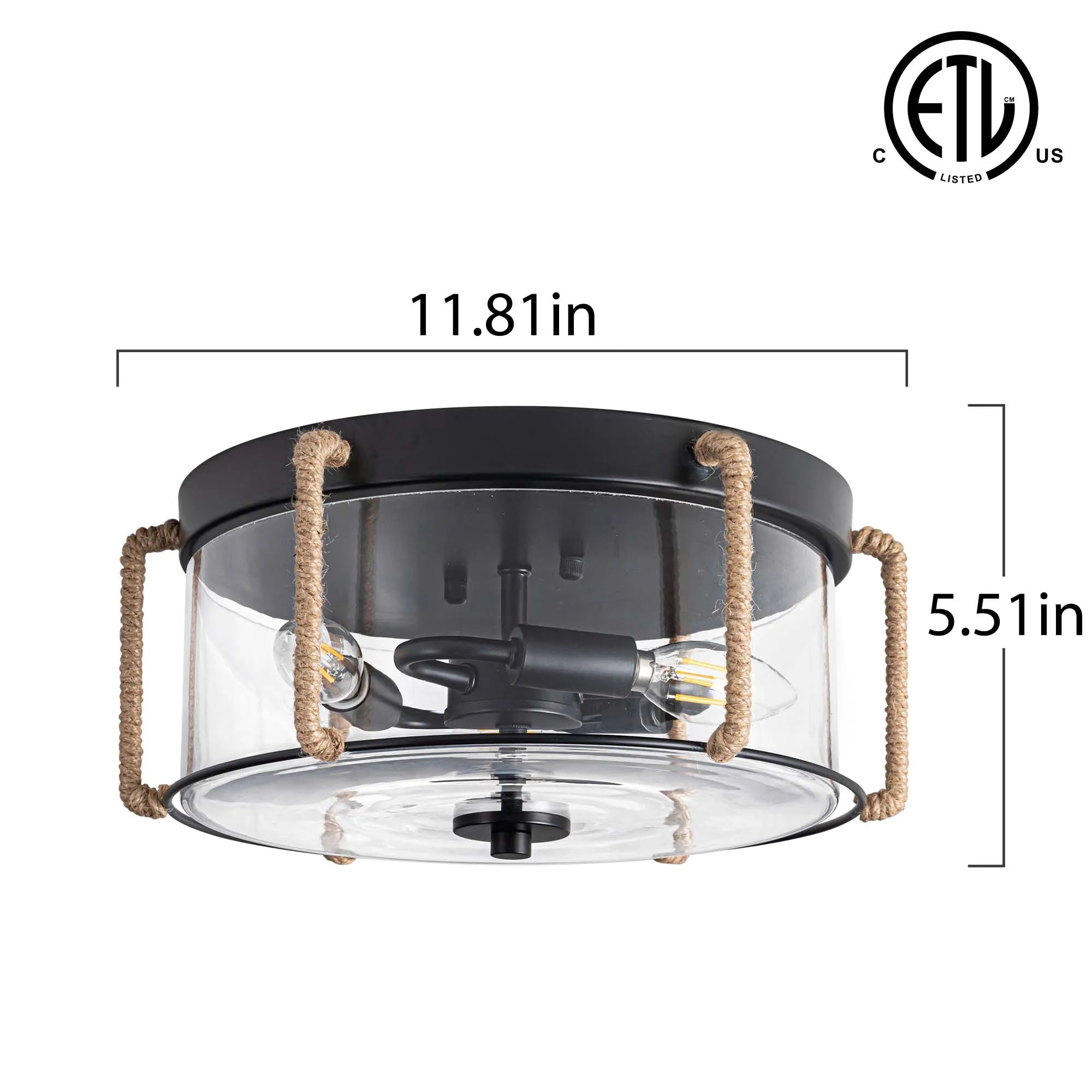 3-Light Farmhouse Ceiling Light Farmhouse Flush Mount Ceiling Light Industrial Farmhouse Light Fixtures Rustic Ceiling Light