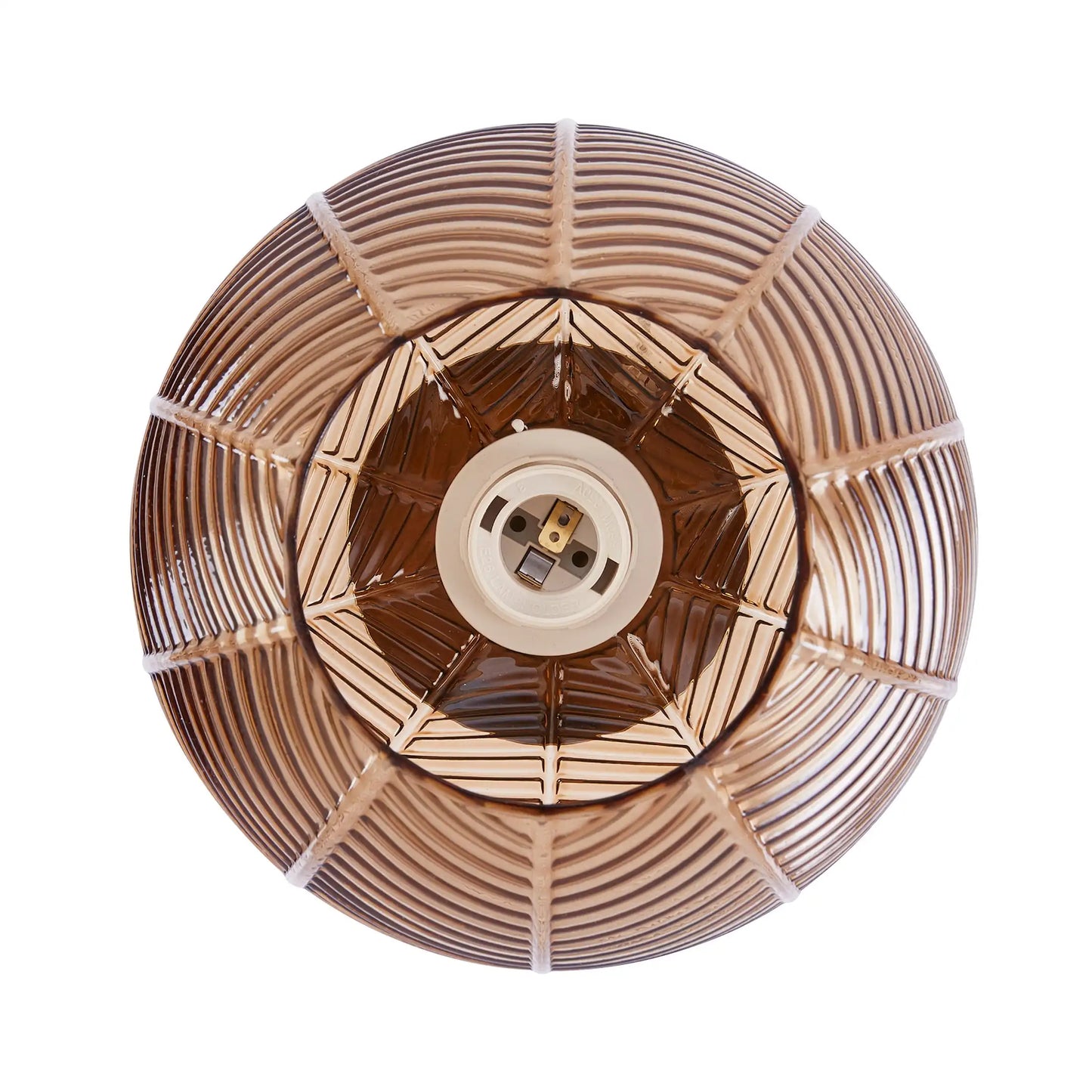 6” Gold Table Lamp with Ribbed Glass Shade