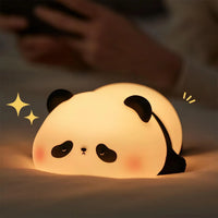 Cute Panda LED Night Lights Lion Silicone Sleeping Lamp USB Rechargeable Timing Bedside Baby Nightlights For Birthday Gift