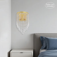 Crystal Wall Light Sconces Lighting Fixture Modern Semicircle Wall Mount Lamp