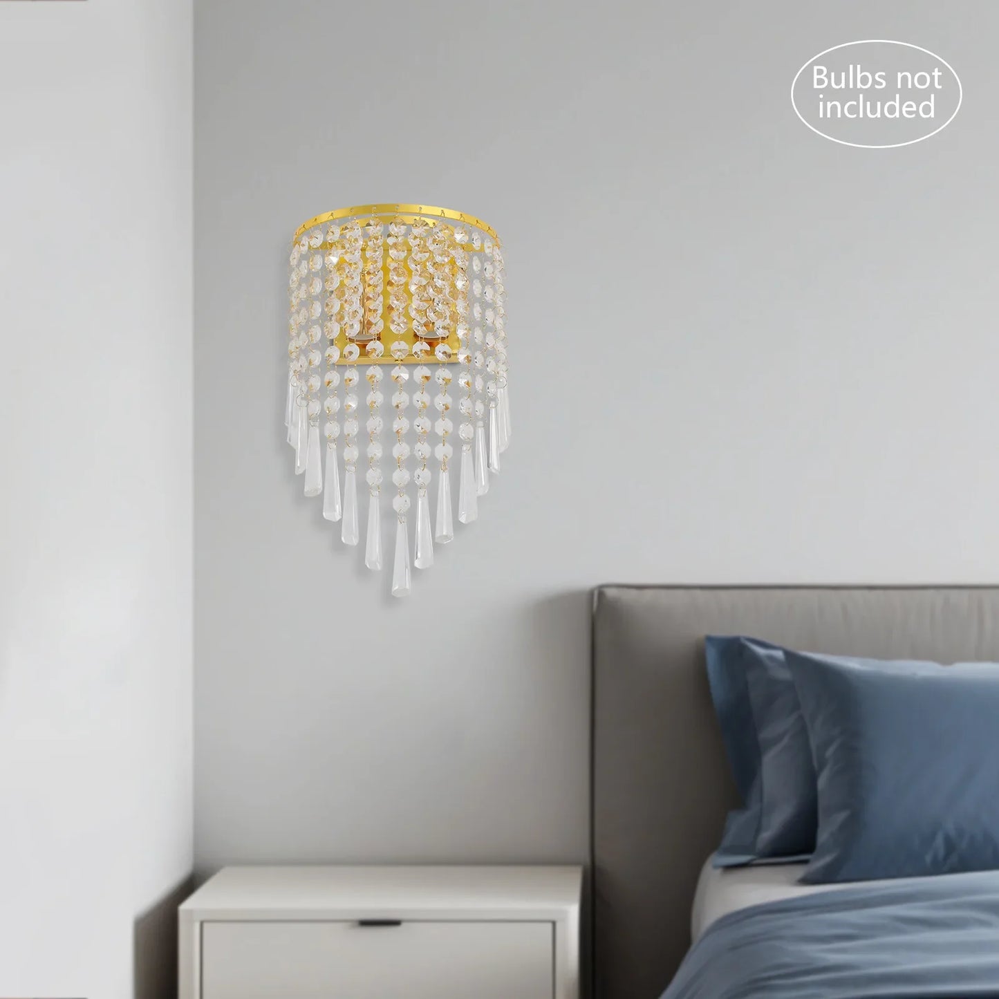 Crystal Wall Light Sconces Lighting Fixture Modern Semicircle Wall Mount Lamp