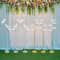 110V 3Pcs Gold/Silver LED Butterfly Standing Lights, Freestanding Landscape Atmos0phere Lamp For Weddings, Parties, Stages, etc