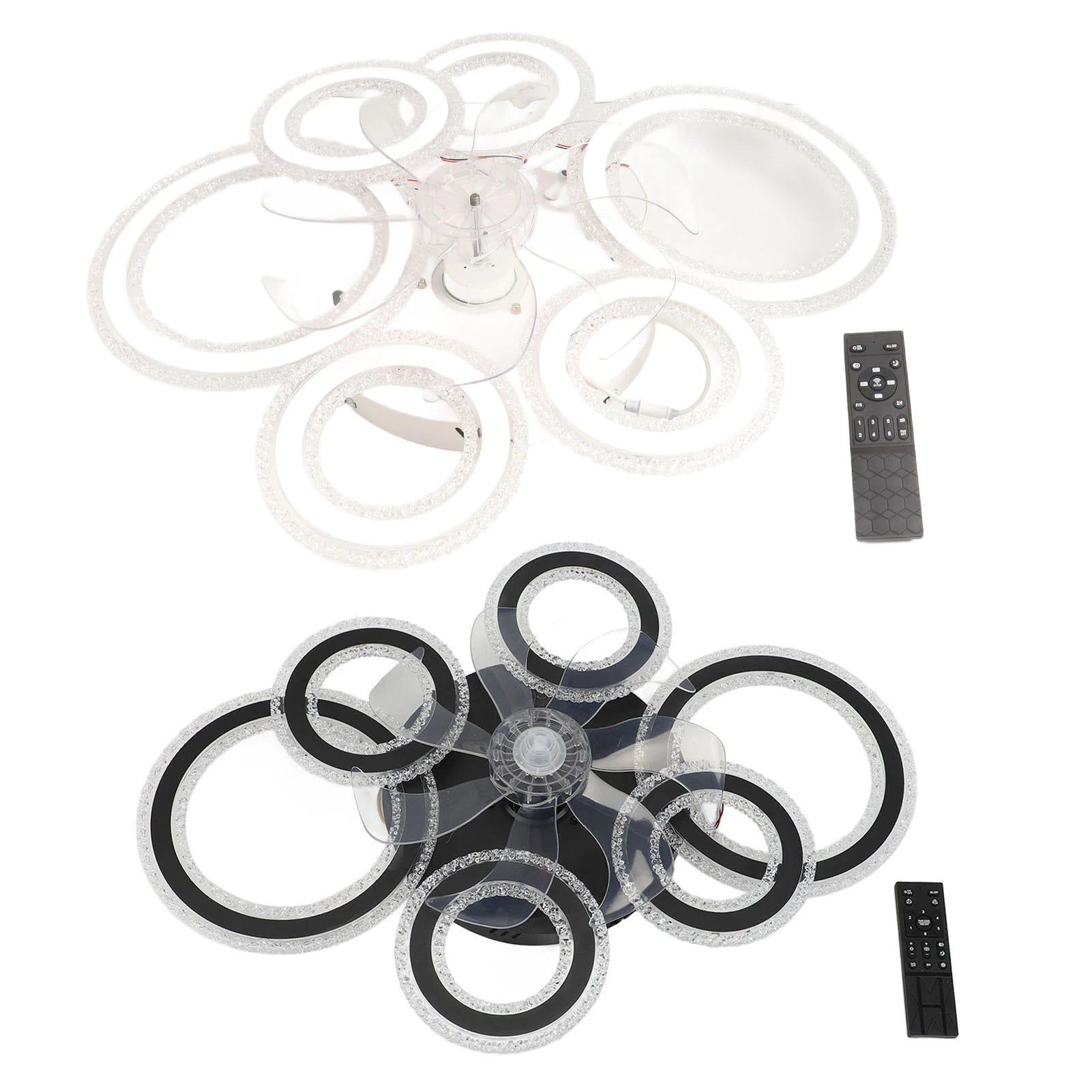 Ceiling Fan Light LED Nordic Modern 6 Rings Ceiling Fan Light Easy To Install Simple Nordic for Dining Room Ceiling Fan Light