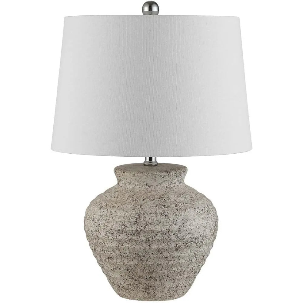 23-inch LED Ceramic Table Lamp with Dark Brown Finish, Included LED Bulb, Modern Lighting Collection