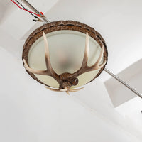 Deer Horn Rustic Chandelier Lodge Retro Resin Antler Pendant Lamp Ceiling Light