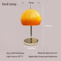 Orange Cream Glass Floor Lamp Bedroom Bedside Living Room Sofa comfort Creative Mushroom Table Light Bookstore Eye Protection