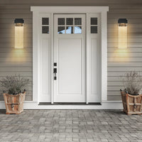 18"(H) 1-pack 12W Modern Outdoor Wall Light Fixture, Weatherproof LED Wall Sconce with Bubble Crystal, Black Finish, Up and