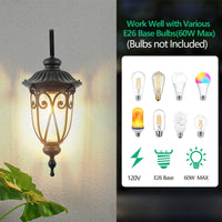 Classic Outdoor Wall Lantern, Black Vintage Wall Sconce with Bubble Glass, Weatherproof Exterior Light Fixture(No Bulb)