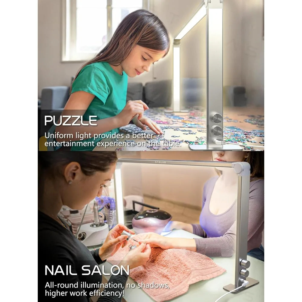 36W Adjustable LED Desk Lamp with 4000-6000K Temperature Range, 3 Lighting Modes for Study, Model Building, and Crafting