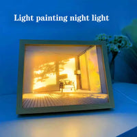 Bedroom Bedside LED Night Light Painting Dimming Wall Artwork Table Lamp Home Interior Decoration Gift Mood Photo Desk Fixtures
