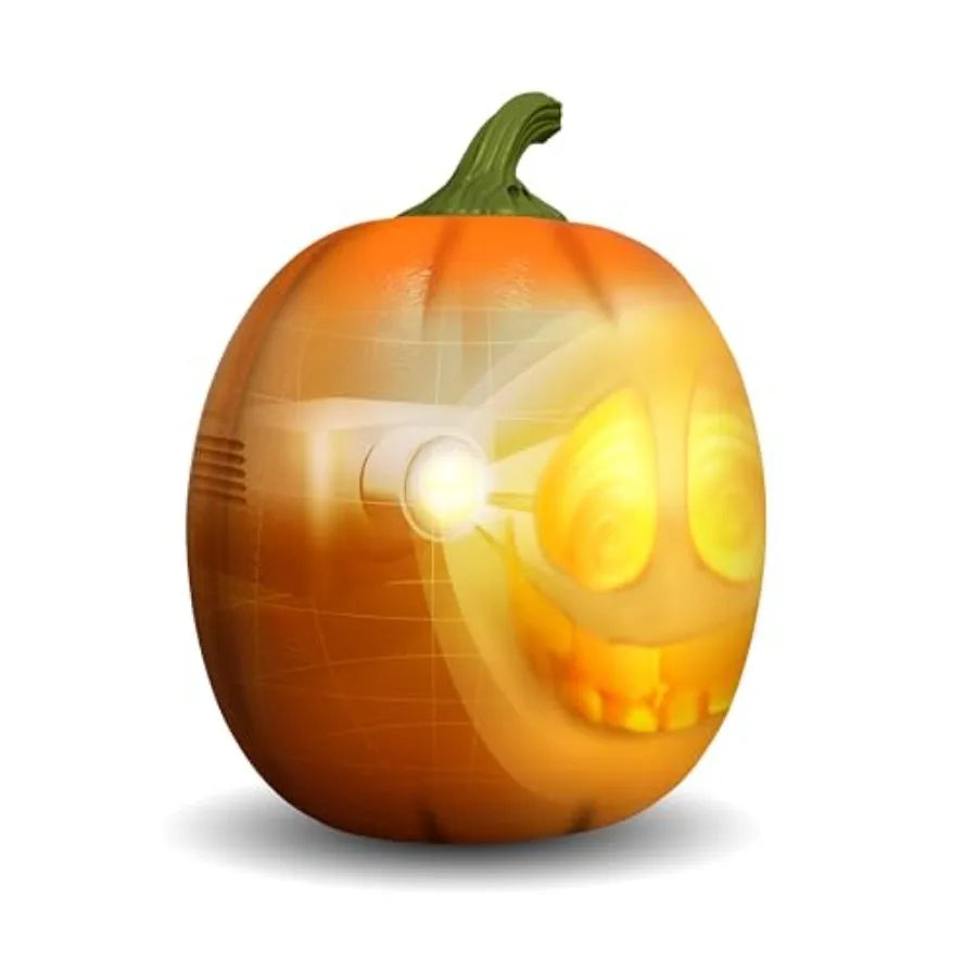 12 Inch XL Animated Talking Orange Pumpkin with Motion Sensor and Builtin Video Projector Speaker for Halloween Decorations Inc