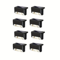 4/8/16Pcs Warm LED Solar Step Lamps Outdoor Waterproof Patio Light Deck Lamp for Railing Stairs Step Fence Yard Patio Pathway