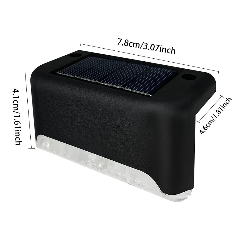 4/8/16Pcs Warm LED Solar Step Lamps Outdoor Waterproof Patio Light Deck Lamp for Railing Stairs Step Fence Yard Patio Pathway