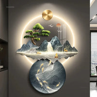 3d wall painting with lights Simple Modern Hanging Home Decoration for Corridor Aisle Upscale  Living Room  Wall Decorations
