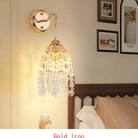 19" Elegant Crystal Table Lamp - Vintage Waterfall Design with Teardrop Grape Crystal Beads and Marble Base for Living Room,