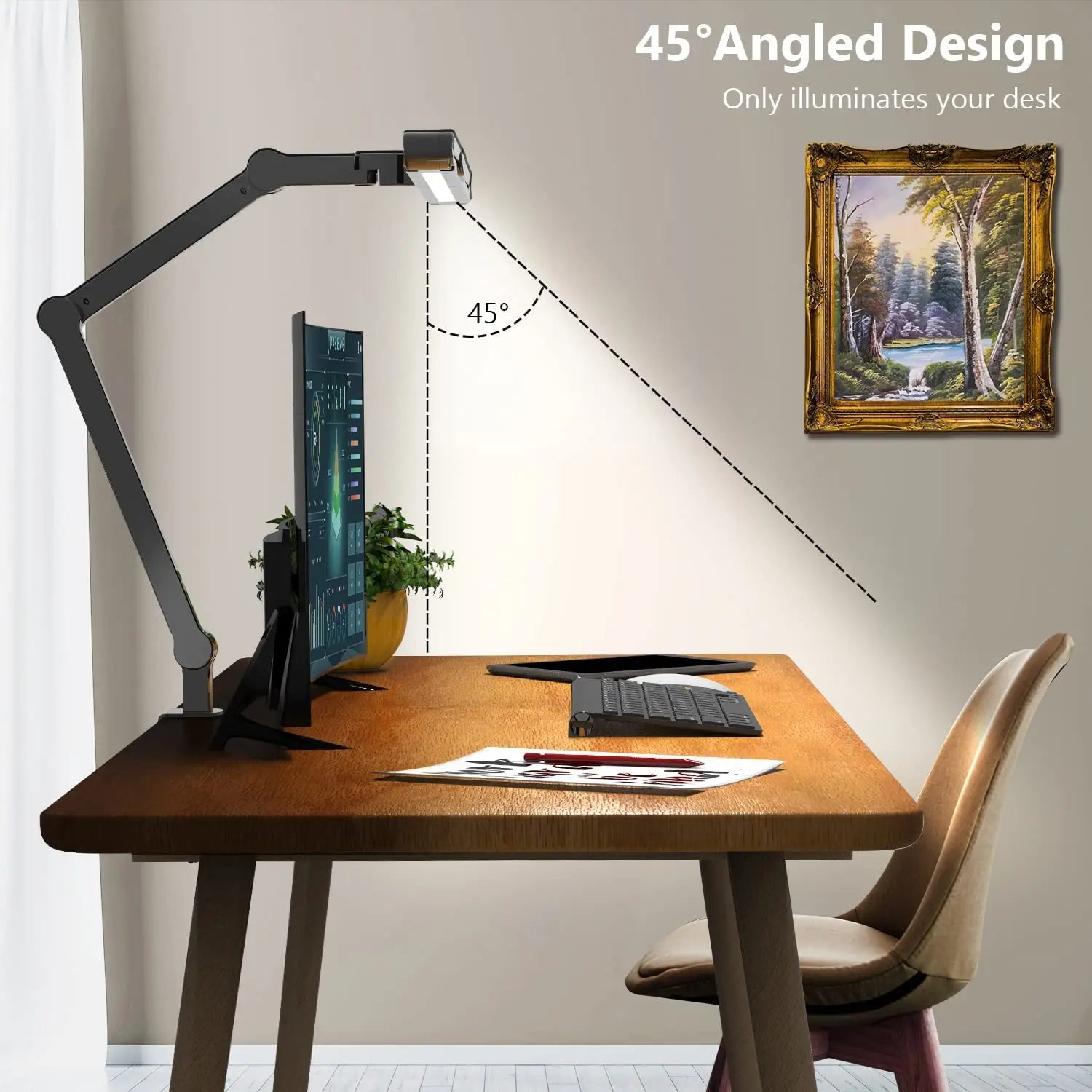 24 W Super Bright Dimmable LED Desk Lamp, 1500LUMEN LED Table Lamp for Home And Office with Ambient Light, Daylight Lamp, Clamp