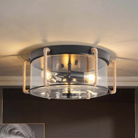 3-Light Farmhouse Ceiling Light Farmhouse Flush Mount Ceiling Light Industrial Farmhouse Light Fixtures Rustic Ceiling Light