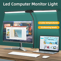 Desk Lamps Double Head LED Stepless Dimmable Led USB Table Lamp for Office Study Reading Lighting Fixture Computer Monitor Light