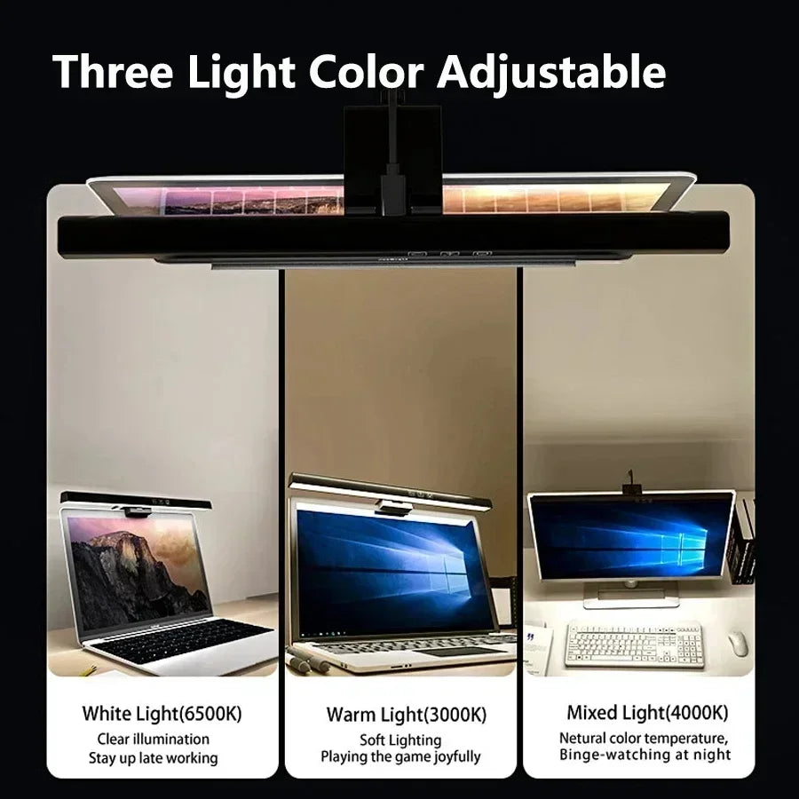 33cm 50cm Bar LED Desk Lamp USB PC Computer Monitor Screen Light Dimmable 3 Colors Hanging Table Lamp for Reading Study Work