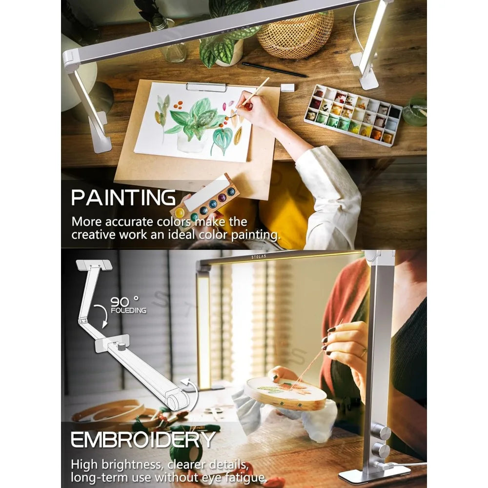 36W Adjustable LED Desk Lamp with 4000-6000K Temperature Range, 3 Lighting Modes for Study, Model Building, and Crafting