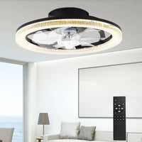 Ceiling Fans With Lights And Remote, 15.7"Flush Mount Ceiling Fan, 6Wind Speeds Low Profile Ceiling Fan With Light, Dimmable LED