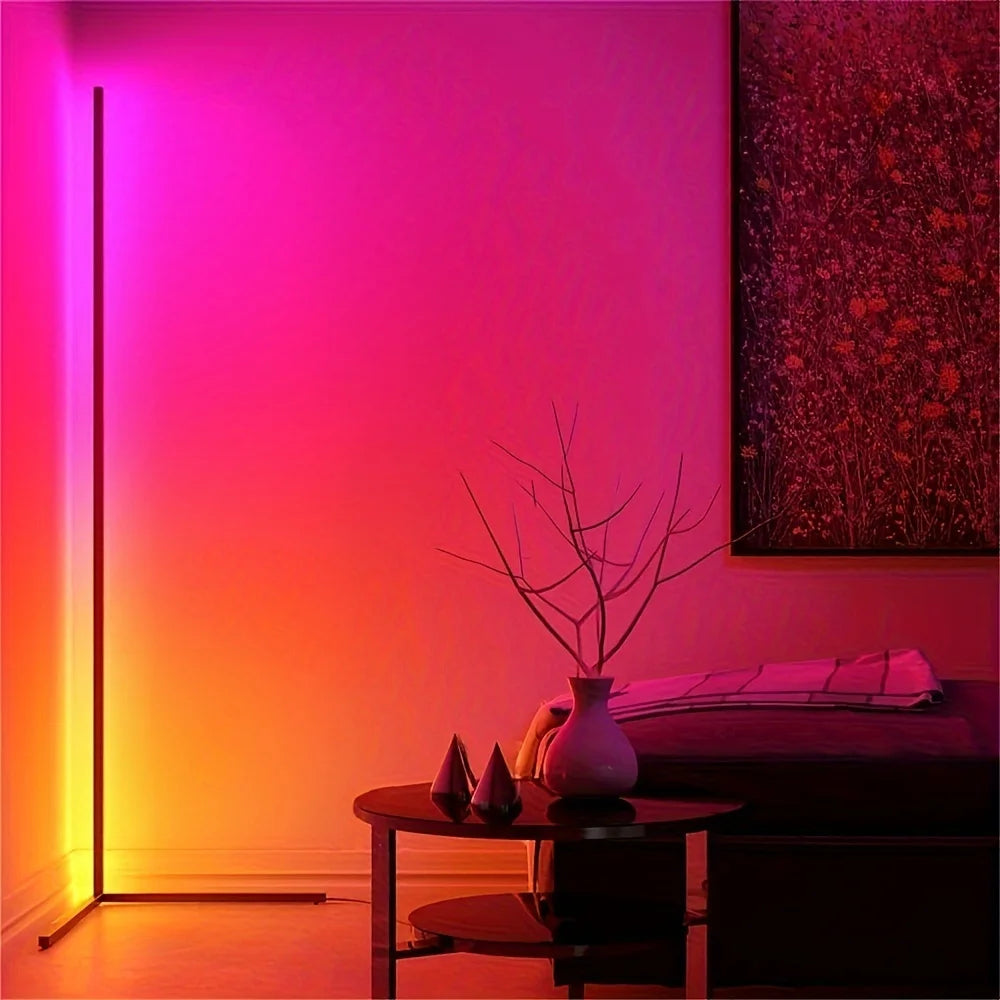 Corner Floor Lamp, 60-Inch Rgb Led Corner Lamp, Led Floor Lamp For Living Room Bedroom Game Room
