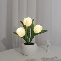 Led Simulation Tulip Night Light Fake Flower Table Lamp Ornaments For Home Living Room Desktop Decor