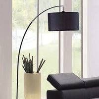 86 Inch Height Black Metal Floor Arc Design Lamp with 18 Inch Shade Step On Switch for Living Room Bedroom Modern Lighting Decor