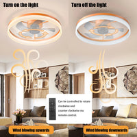 ARLGSITE Orange Modern Ceiling Fan with LED Light, Low-Profile Flush Mount,6-Speed Adjustable, Ideal for Bedroom and Living Room