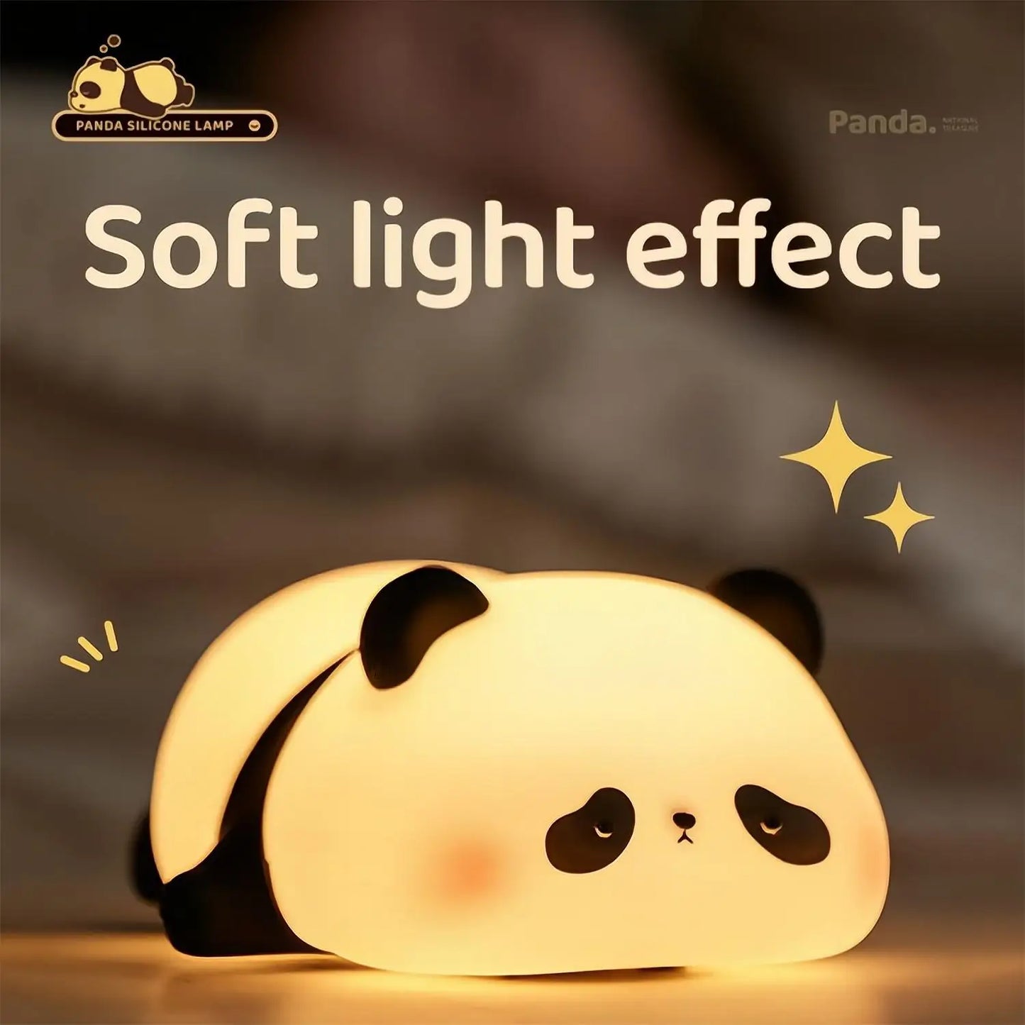 Cute Panda LED Night Lights Lion Silicone Sleeping Lamp USB Rechargeable Timing Bedside Baby Nightlights For Birthday Gift