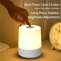 Touch Night Lamp USB LED Lamp Touch Control Switch Rechargeable Three Colors Lights Bedroom Portable Table Bedside Night Lamp