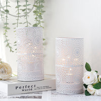 2Pcs/set  Battery Powered Table Lamp Modern Nordic Cylinder Lamp for Warm Light with LED Edison Style Bulb Wedding Home Decor