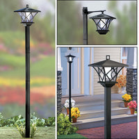 1.5m Solar Garden Light 2 in 1 Solar Lamp Post Light Decorative Floor Lamp for Backyard Porch for Front and Back Doors