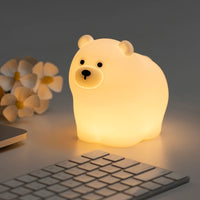 Cute Panda LED Night Lights Lion Silicone Sleeping Lamp USB Rechargeable Timing Bedside Baby Nightlights For Birthday Gift