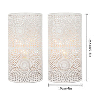 2 Pack Modern Nordic Cylinder Table Lamp Night Light Candle Holder for Bedroom Illumination Warm White Gift Room Decor