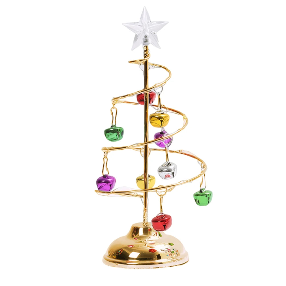 Crystal Star Christmas Tree Lamp Battery Operated Desk Table Lamp Decorative Iron Tree Night Lights for Living Room Bedroom Deco