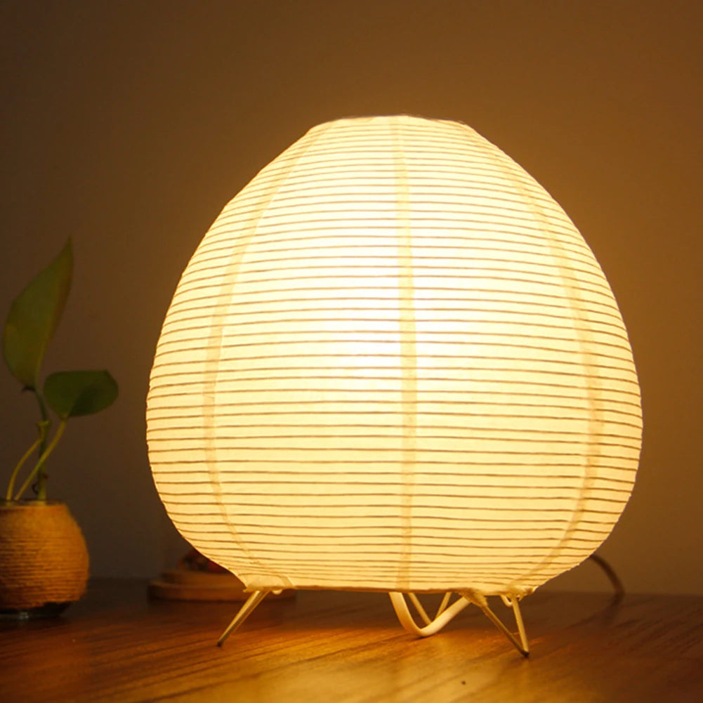 Bedside Study Table Lamp Rice Paper Desktop Decorative Lantern Light Handmade Nordic Paper Lantern Light for Living Room Bedroom