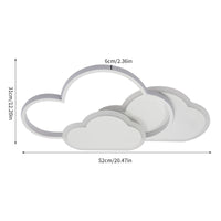 Cloud Shape LED Ceiling Light Fixture Modern 3-Color Lighting Acrylic Ceiling Lamp for Living Room Bedroom Kid's Room 52x31cm