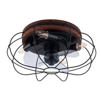 18 Inch Ceiling Fan with Light, Black and Wood Color Ceiling Fan Light with Remote Control, Flush Mount Ceiling Fan Light