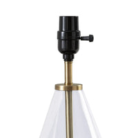 Brass Base Glass Table Lamp 18in Energy Efficient 2way Light Switch Ideal Living Room Bedroom Office 5ft Power Cord