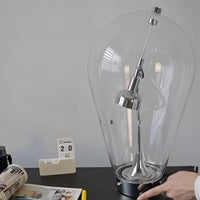 Novelty Clear Glass Table Lamp USB Charging Warm Light 3000K For Hotel Bedroom Parlor Art Deco Creative Desk Light