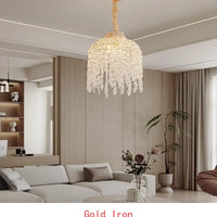 19" Elegant Crystal Table Lamp - Vintage Waterfall Design with Teardrop Grape Crystal Beads and Marble Base for Living Room,