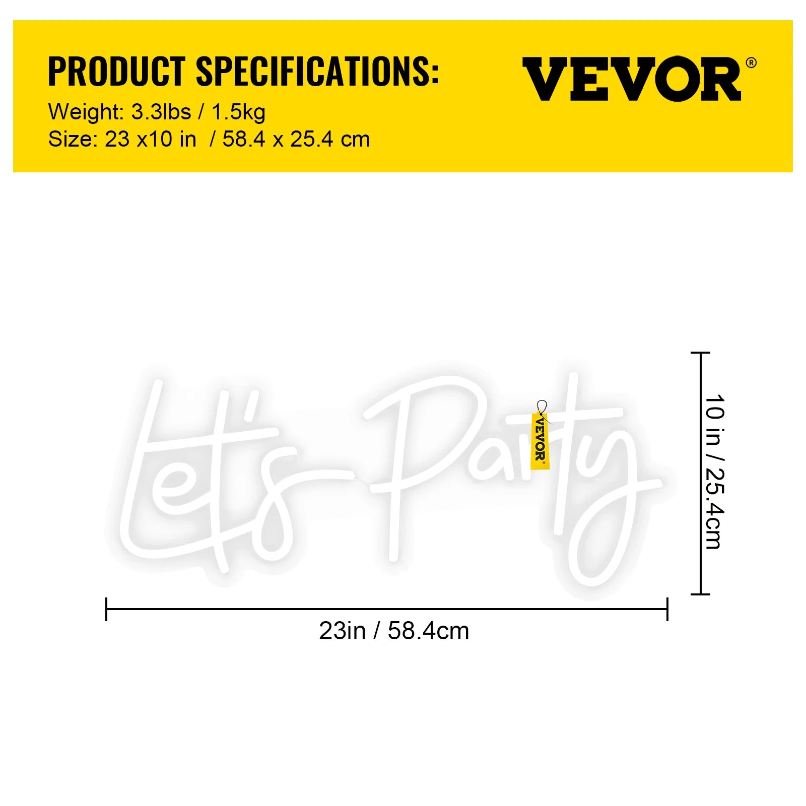 VEVOR Let's Party LED Neon Sign Flex Transparent Acrylic Wall Decor Neon Sign Light Letter Board Party Background Creative Gift